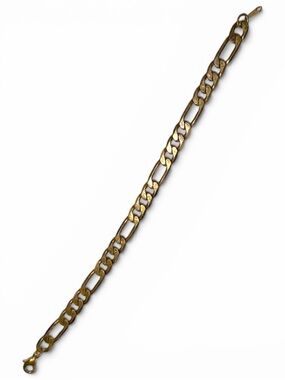NICE Signed 18KTCH Gold Plated Bracelet 7.75” Classic Link Fashion Jewelry